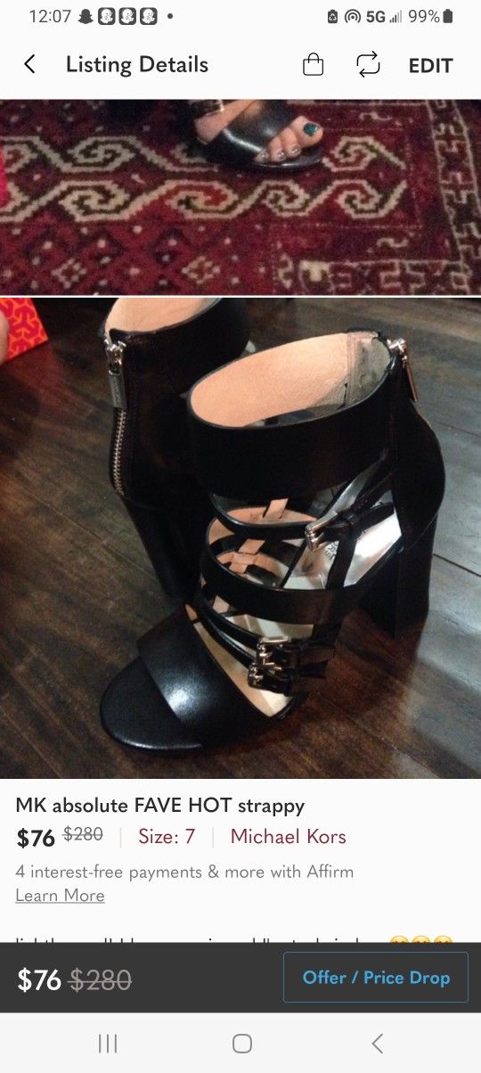 Lightly Used Michael Kors Strappy Heels