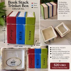 Giftcraft Ceramic Book Trinket Box – Poetry, Math & Science – $20 OBO
