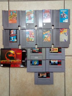 Selling a variety of retro games.N.E.S.and Super Nintendo.