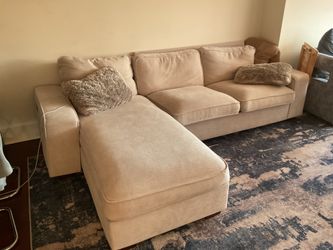 Beige Couch Sofa with 3 spaces and under storage