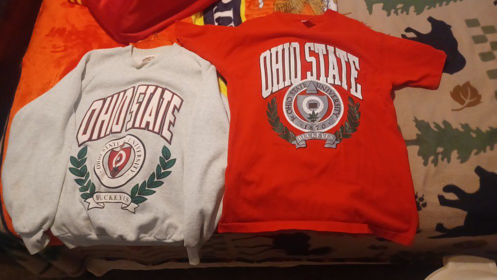 Vintage 1989 OSU Buckeye Sweatshirt And T Shirt