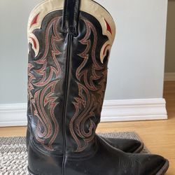 Men's Black Roma Calf Western Boots Size 9