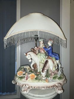 Capodimonte Vintage Antique Original Large Lamp 