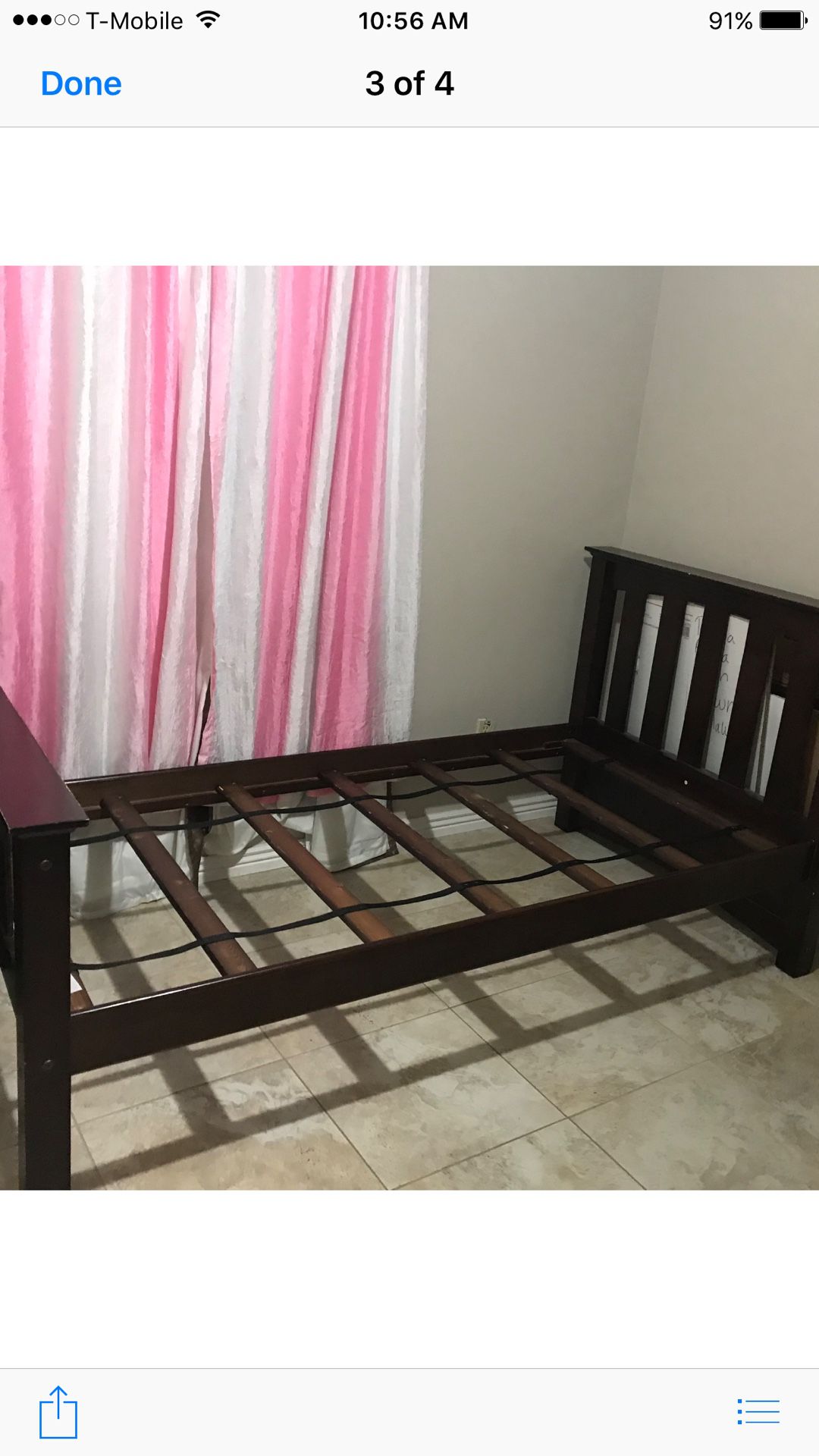 2 wood twin beds