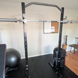 Weight Rack And 35 Lb Bar