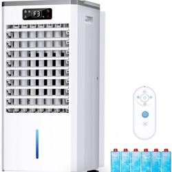 Windowless Portable Air Conditioners Fan, Evaporative Air Cooler w/3 Modes & 3 Speeds, 12H Timer for Smart Auto-off, 2-Gal Tank for 20H Cooling,16FT R