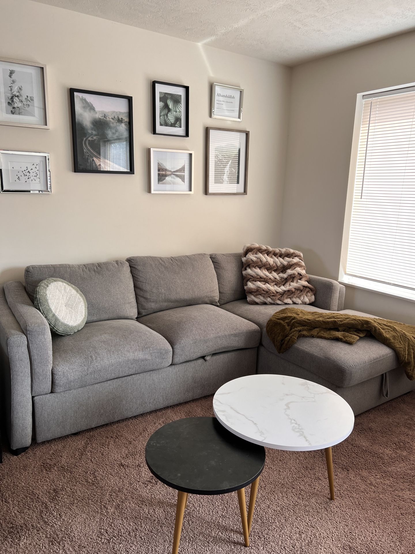 Grey fabric Sectional Sofa