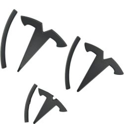 Powlamks Model Y Front/Rear Trunk Logo Cover Decals Emblem Accessories Matte Black (3pcs/set)