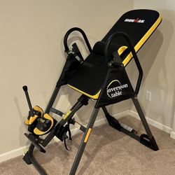 Ironman gravity 5000 hinges -Heavy duty Inversion table with airsoft no pinch ankle holders for back stretch & pain relief