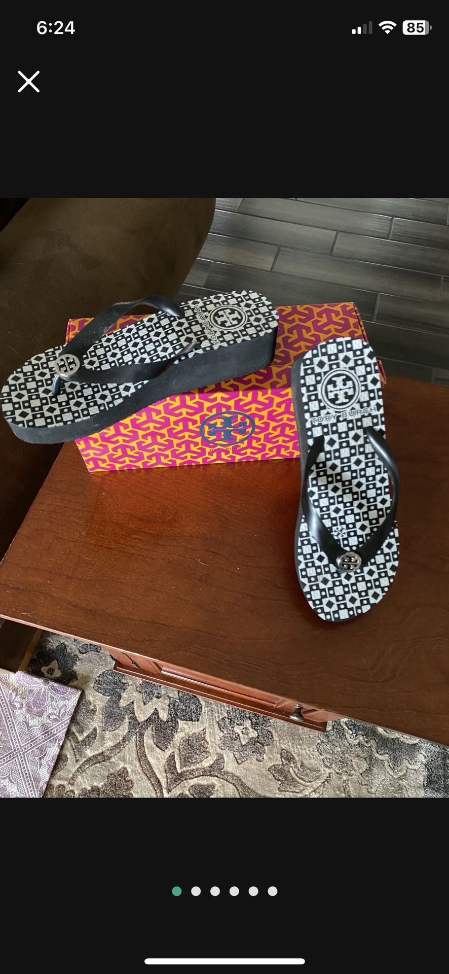 Brand New Tory Burch Wedge Flip Flops