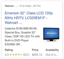 Emerson 32” LCD HD TV
