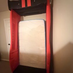 Delta Children Race car Bed With Mattress 