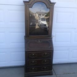 Vintage Jasper Cabinet Solid Walnut Secretary Desk