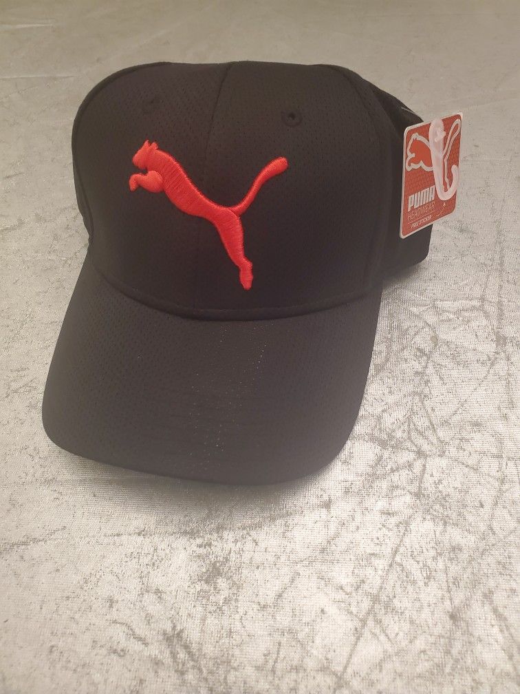 Puma Running Hat Cap Adult small medium Black Run Jog Outdoor Hike Athleticwear Brand new
