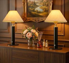 16" Touch Table Lamps Cordless Rechargeable Dimmable Black