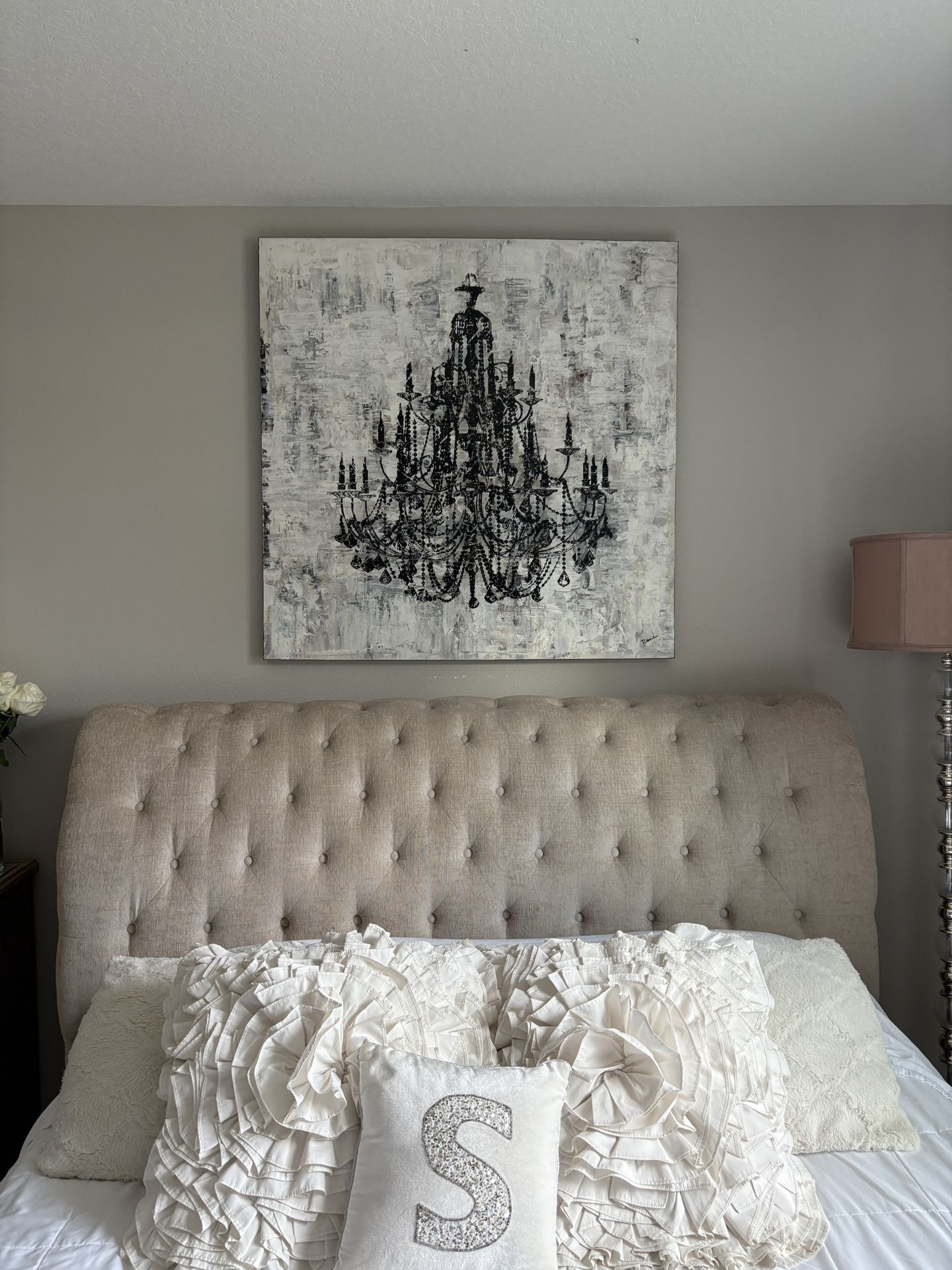 Large Chandelier Wall Art – Neutral Modern Design