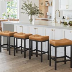 Modern Kitchen Island stools, wiskey brown 