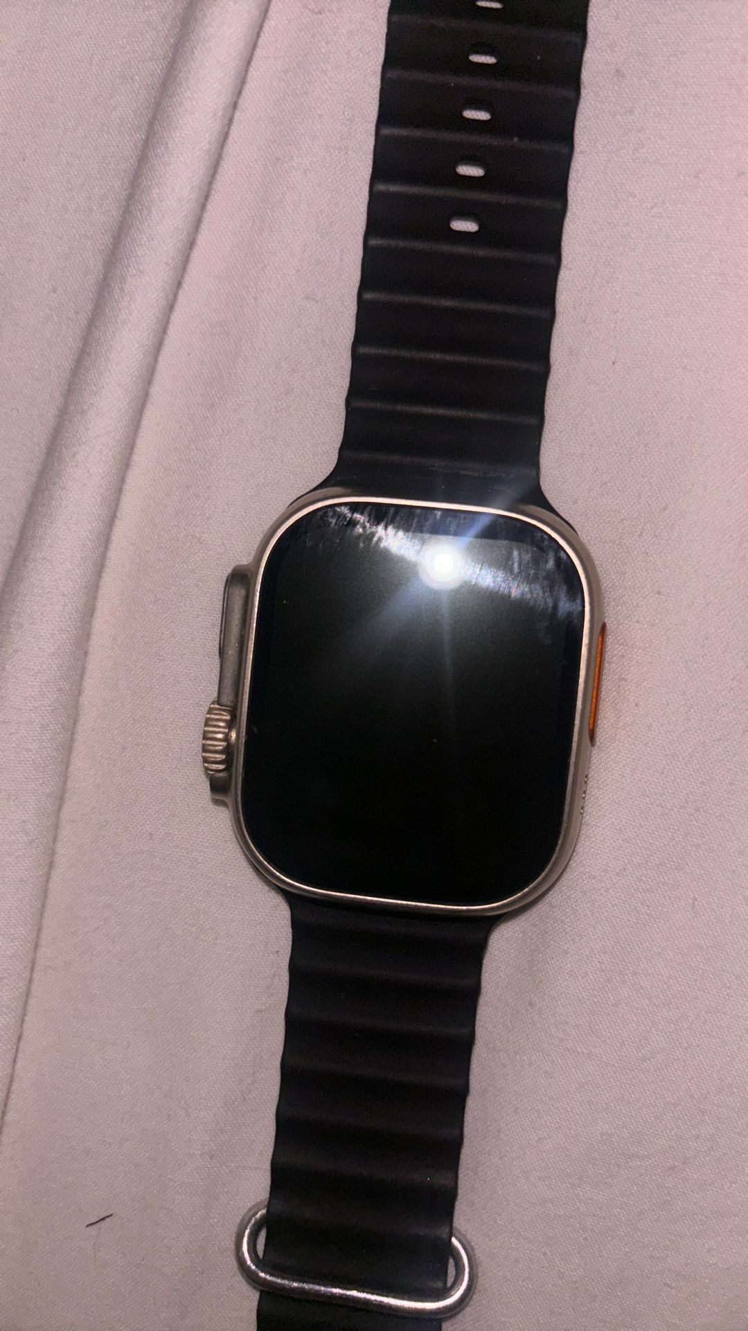 Apple Watch Ultra 49mm GPS + Cell Titanium Case w/ Black Ocean Band