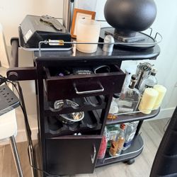 Bar Cart with Wheels and drawer