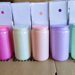 16Oz Shimmer Glass Cup