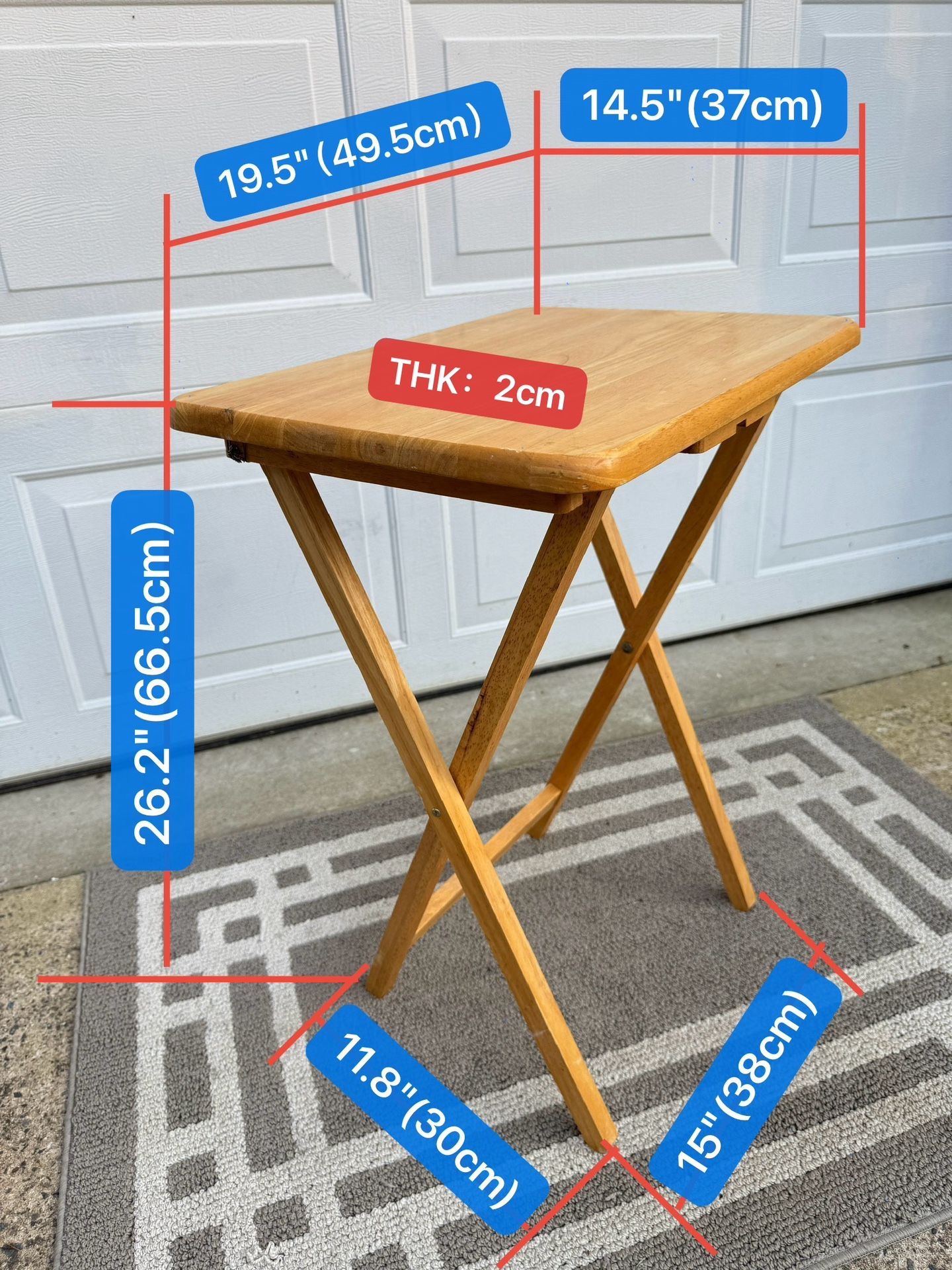 Wooden folding table