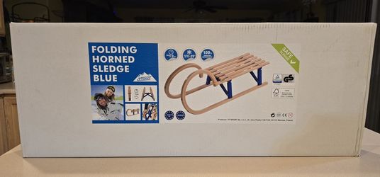 Folding Horned Sledge Blue