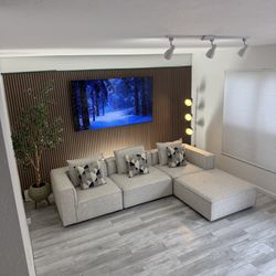 City Furniture Tatum Gray Fabric 4-Piece Bumper Sectional