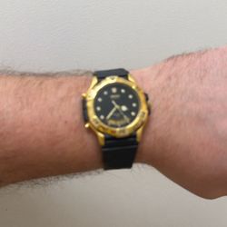 Seiko Quartz Sports 150 gold tone analog digital watch