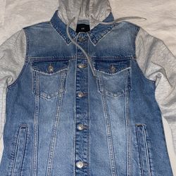 Hooded Denim Jacket Size S