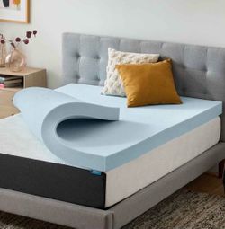 Blue Gel Memory Foam Mattress Topper