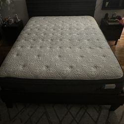Signature By Design Ashley Headboard Queen Bed frame And Sealy Firm Queen Mattress