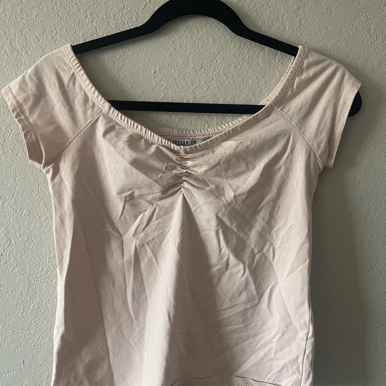 Cotton On, Women’s Pink Stretchy Round Neck Shortsleeved Crop Top, Size M