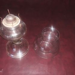 Antique Kerosene Lamp With Chimney