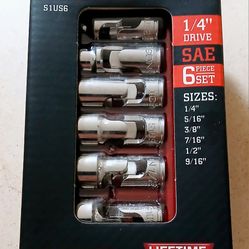 ❌️ICON❌️UNIVERSAL SOCKET 6️⃣ PIECE SET❌️SAE❌️1/4 DRIVE❌️