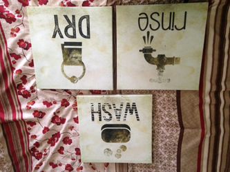 12 x 12" wash rinse and dry photos for bathroom