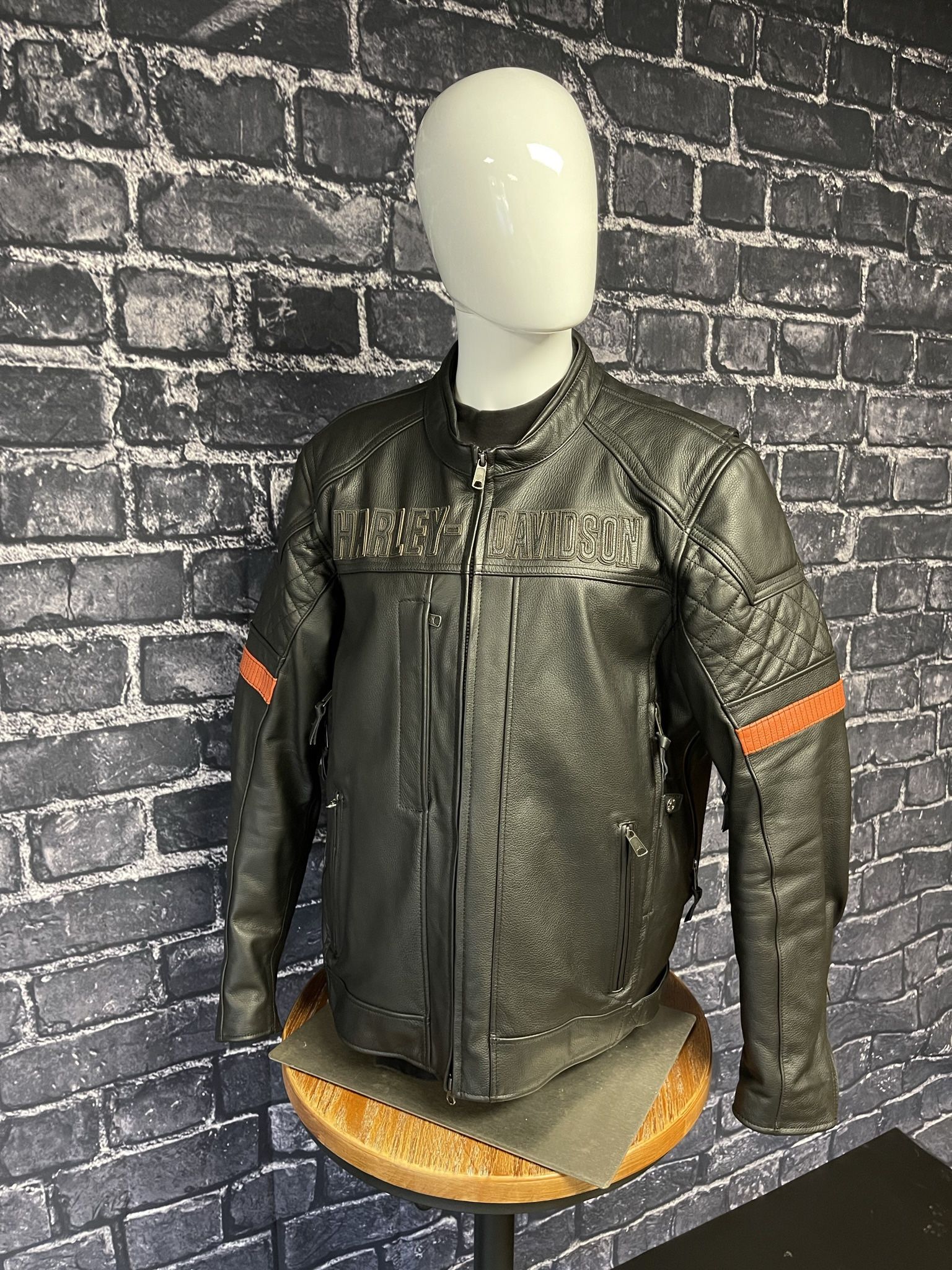 Men's Harley-Davidson Vanocker Waterproof H-D Triple Vent System Leather Jacket XL