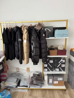 Puffers, bags, sandals