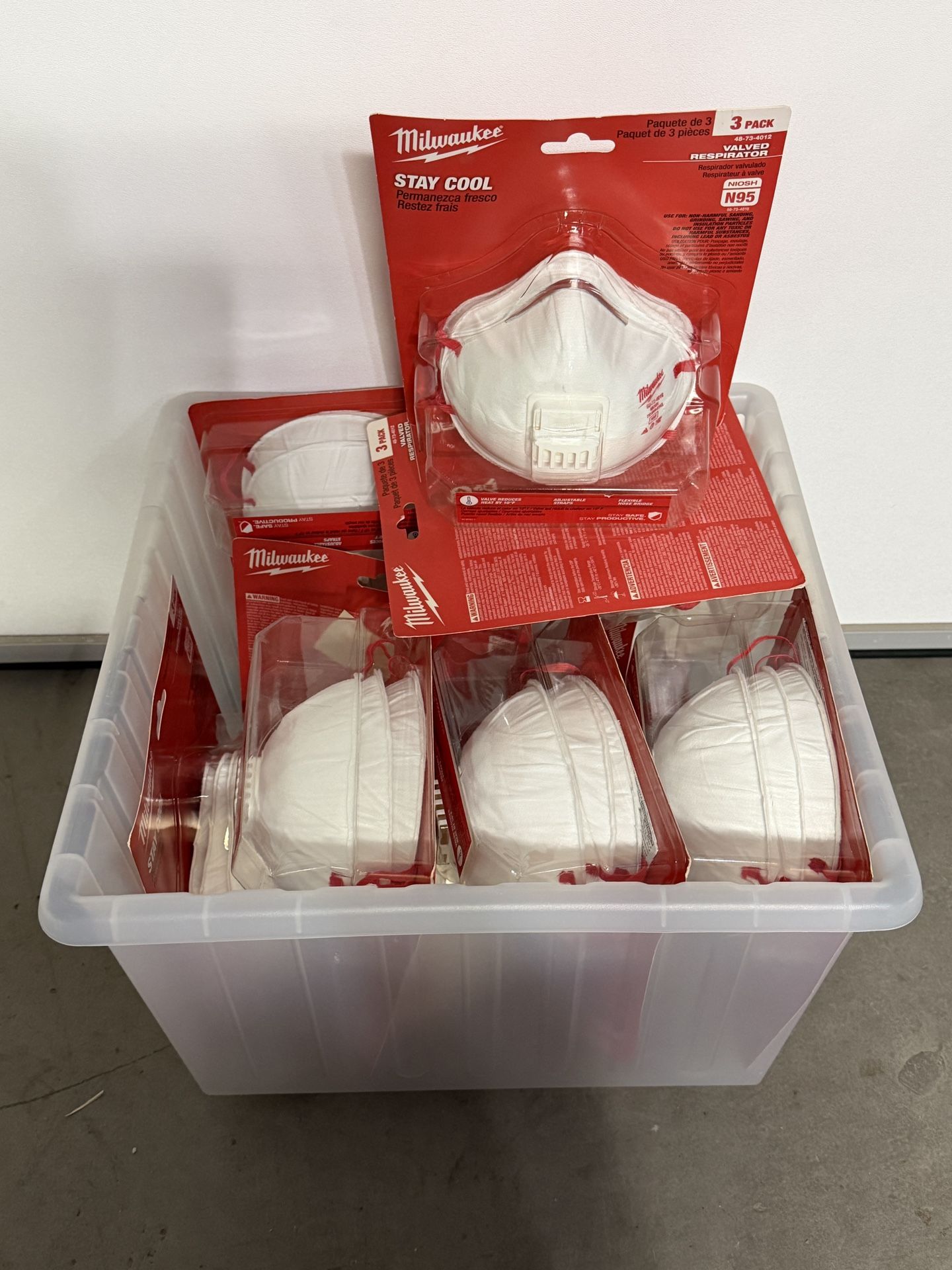 Eleven (11) 3-Packs Of Milwaukee Stay Cool N95 Valved Respirator (Lot Of 11)
