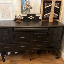 Vintage black hutch 