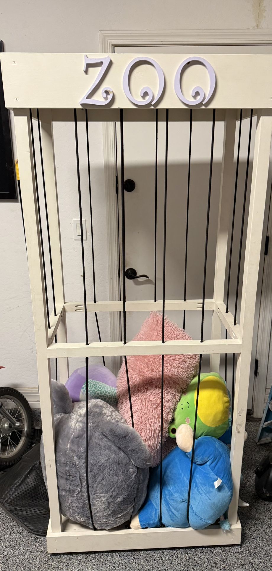 Large Wooden Stuffed Animal Zoo Storage Organizer - FULL of Plush Toys Included!