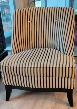 Modern Armless Club Chair (Armen Living) - Tuxedo Stripe