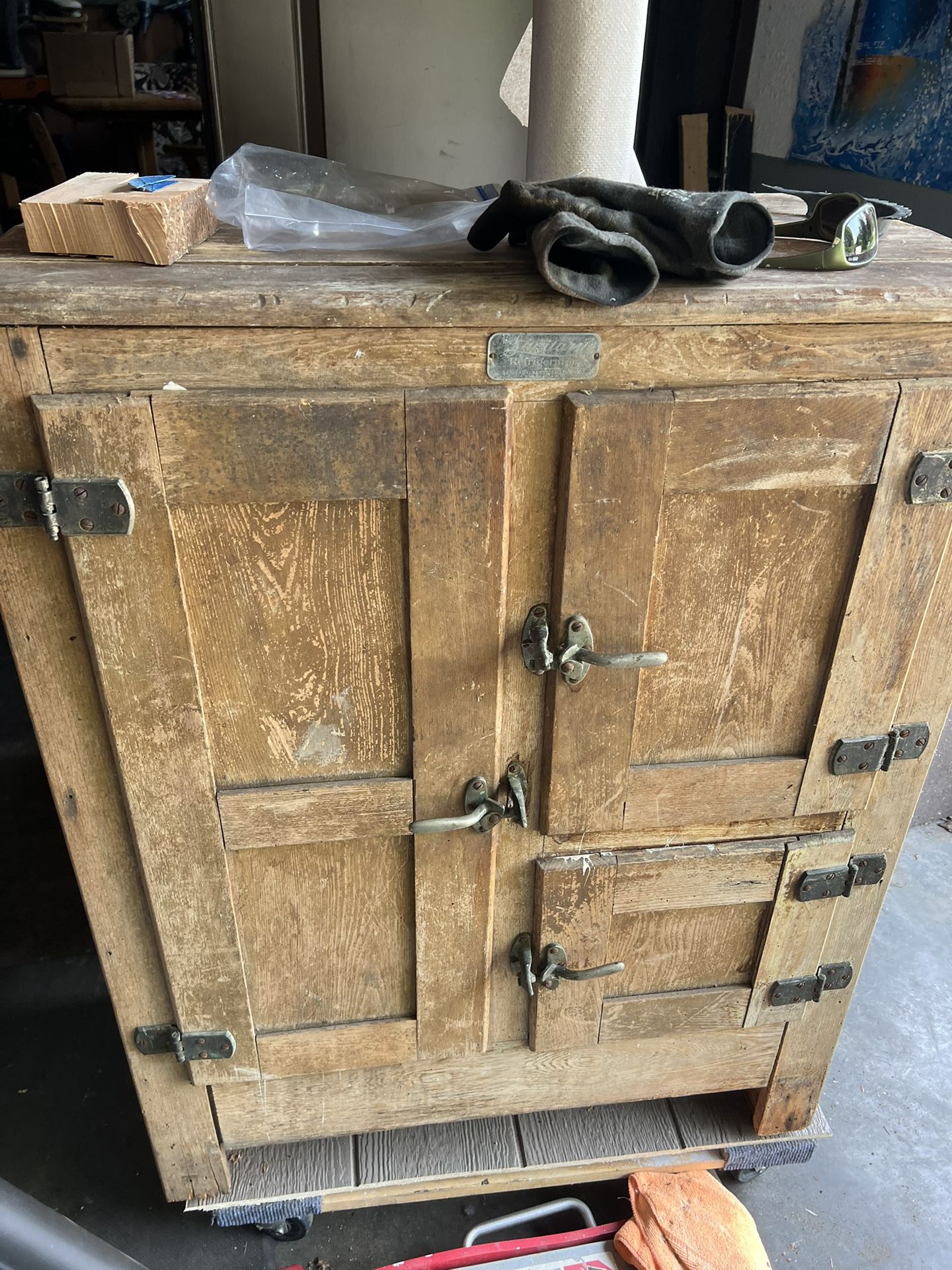 Sanitary Refrigerator Ice Box Antique