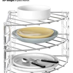 3-Tier Kitchen Counter & Cabinet Corner Shelf Organizer – Chrome