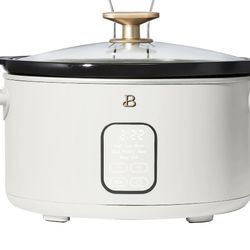 Beautiful 6 Qt Programmable Slow Cooker, White Icing by Drew Barrymore