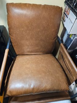 Faux leather lounge chair