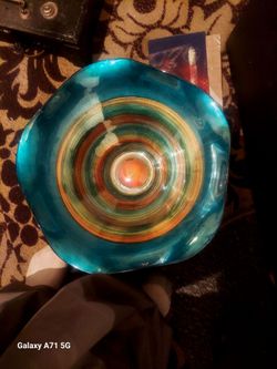 Impressive handmade art glass bowl