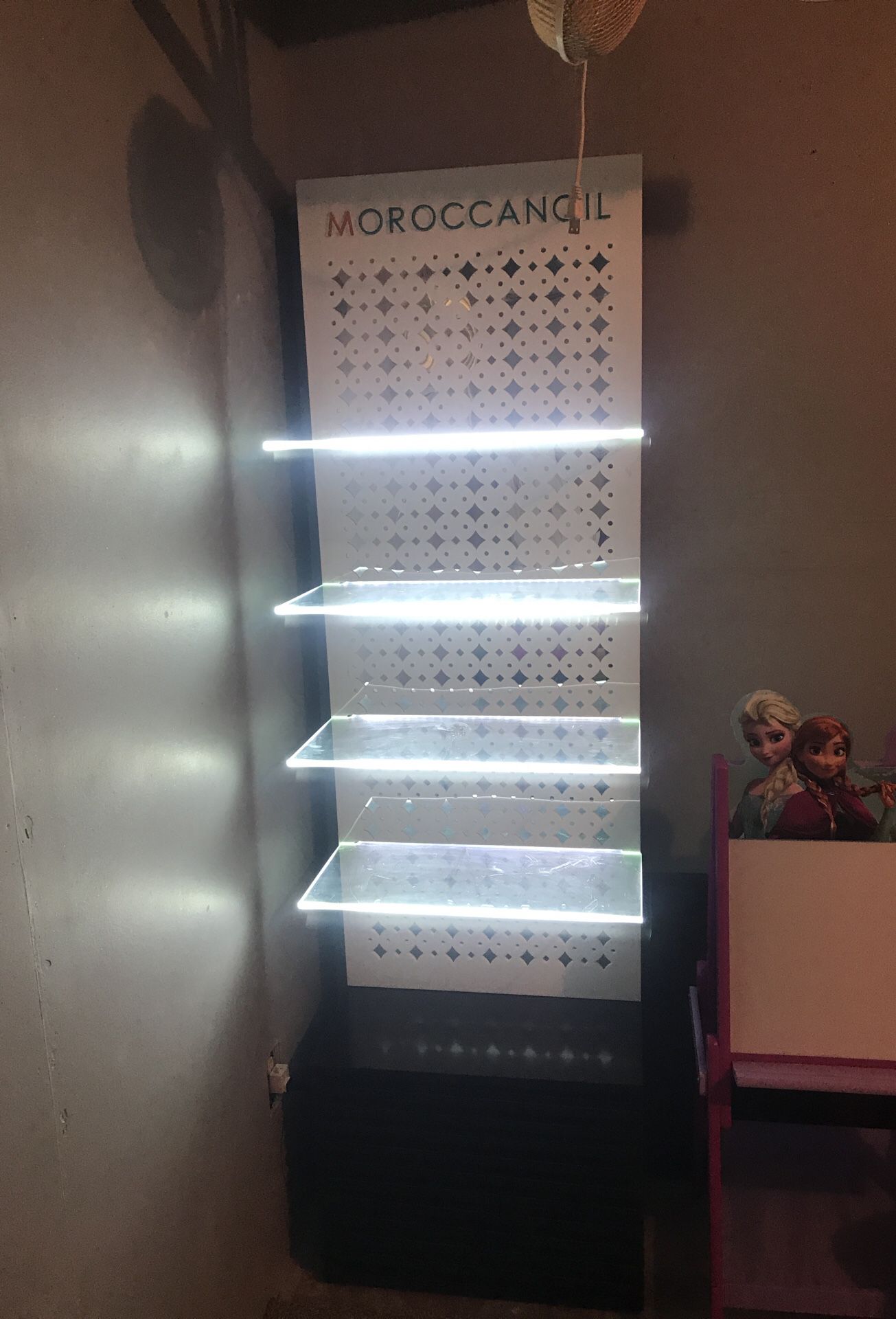 Salon retail/ product display stand LED Lighted shelves