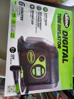 Slime Digital Tire Inflator – New

Brand new Slime 12V Digital Tire Inflator. Plugs into your vehicle's 12V outlet and features a digital pressure gau