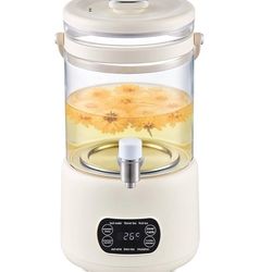 new 3L Electric Tea Maker, Health Pot with Strainer, Multi-Function Kettle for Brewing Tea, Wine, Soup, Fruit Enzyme Large capacity (Off-White)  2-in-