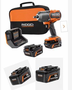 Rigid 1/4 in impact gun with 3 Batterys